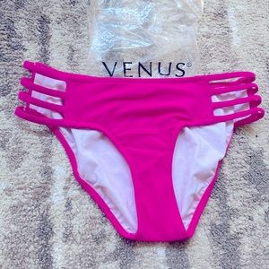Venus swim bottoms electric pink size 4 straps sides -  NEW